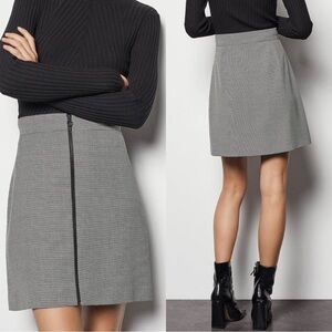 NWT Karen Millen A Line Mini Skirt Size 2 Black White High Waist